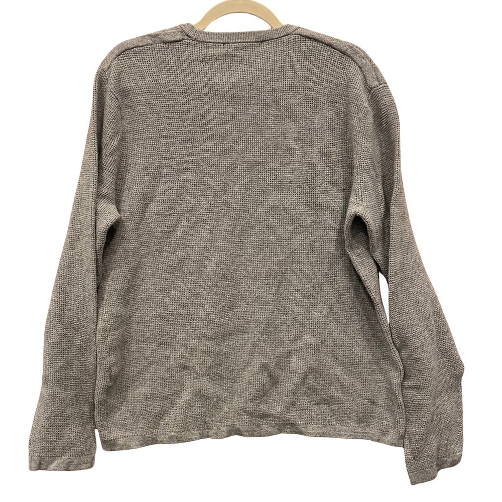 Michael Kors Grey Waffle Knit Sweater XL Cotton Wool Blend GUC Classic Designer - Picture 2 of 5